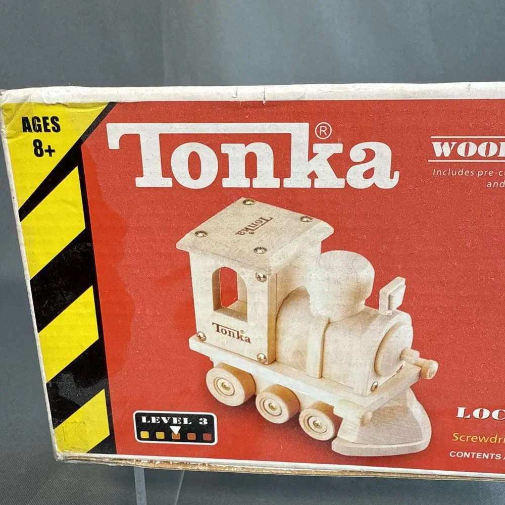Tonka Wood Model Kit Skill‎ Level 3 Locomotive 2002 Complete Open Box Vintage
